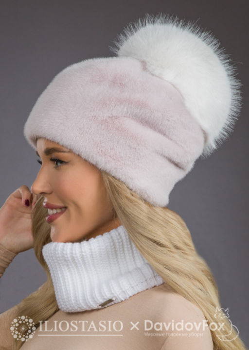 шапка Буратино экомех розовый жемчуг - Davidovfox фото 3