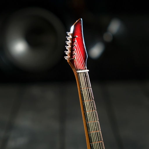 Гитара сувенирная Ibanez, на подставке, 24×8×2 см, красно-белая