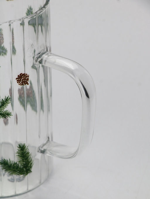 Кружка новогодняя стеклянная «Шишки», 350 мл