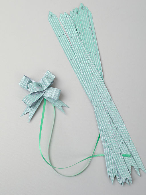 Бант подарочный зеленый ширина 18 мм 10 штук набор / 24-7 /уп 20/150/ 632238 - Галеонтрейд фото 2