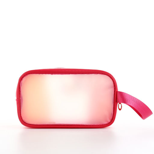 Косметичка на молнии для бассейна, с ручкой, с принтом Силуэт, малиновая - Simaland фото 2