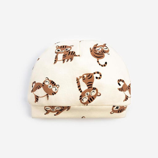 Цена за 3 шт. Чепчик (шапочка) Крошка Я Тигруля, бежевый, р.40  фото 3