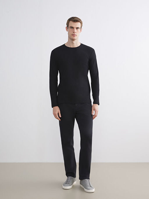 Bisiklet Yaka Uzun Kollu Erkek Ti??rt