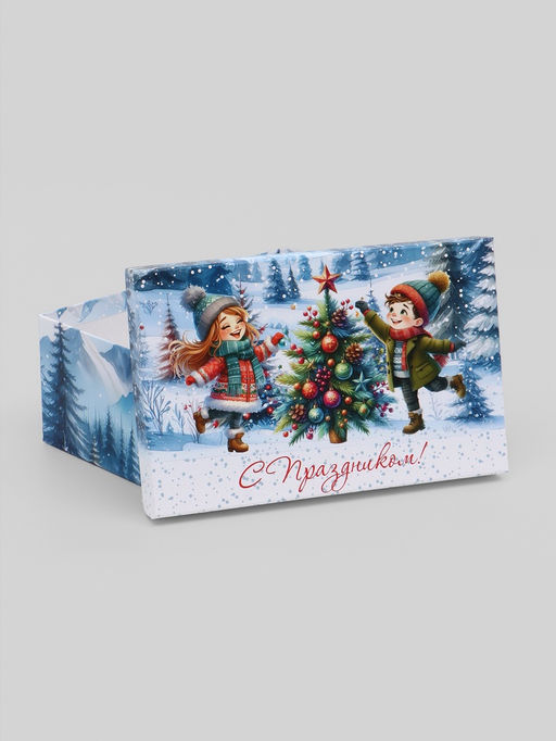 Коробки подарочные новогодние набор 10 в 1 «Новогодние каникулы», 32.5×20×12.5 - 12×7×4 см