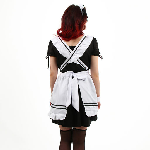 Карнавальный костюм «Милая горничная»: платье, фартук, ободок, чокер, подвязки, манжеты, чулки, р. 44–46