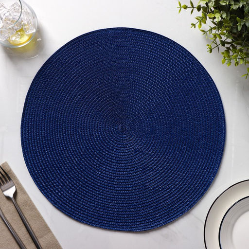 Салфетки сервировочные на стол Доляна Лофт, 4 шт., d=38 см, синие фото 3