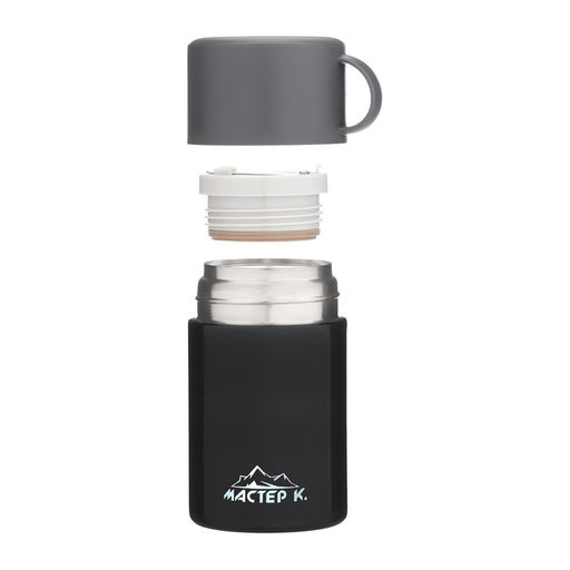 Термос для еды Мастер К, 550 мл, 1711 см, нержавеющая сталь, чёрный  фото 4