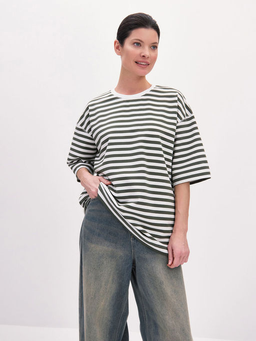 Футболка женская 25234-509 OVERSIZE серый меланж - Avese фото 8