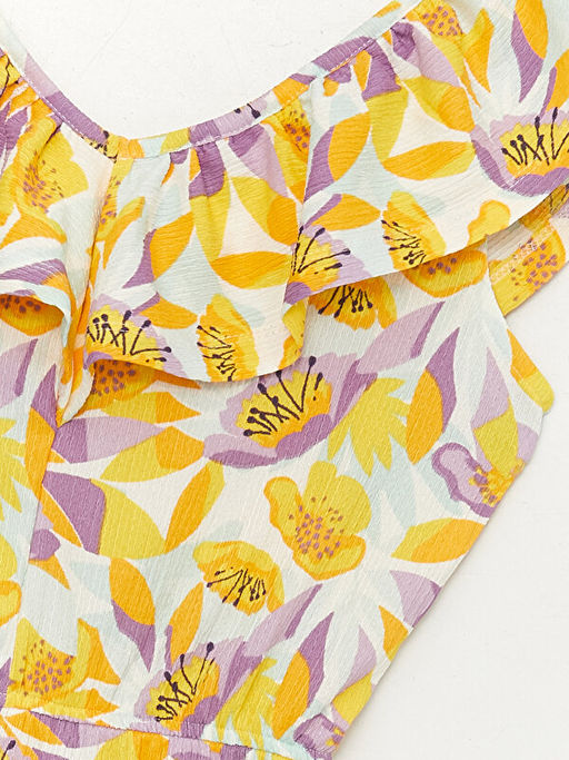 Kay?k Yaka Desenli K?z ?ocuk Tulum - Waikiki фото 3