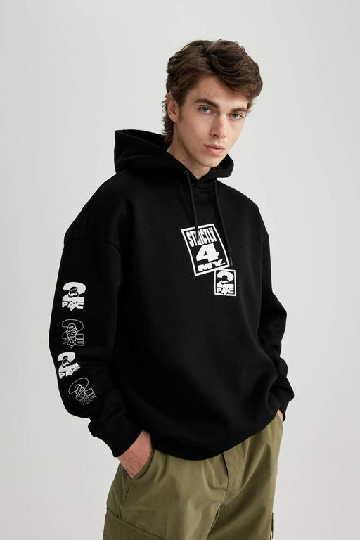 Толстовка оверсайз с капюшоном Tupac Shakur - Defacto фото 5