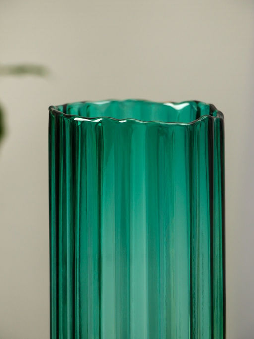 Ваза «Верена», 25.5×10 см, стекло, зелёная