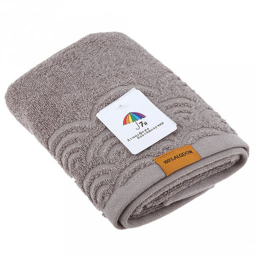 Полотенце махровое "Волна" 34х75см, хлопок 100%, серый (Китай)