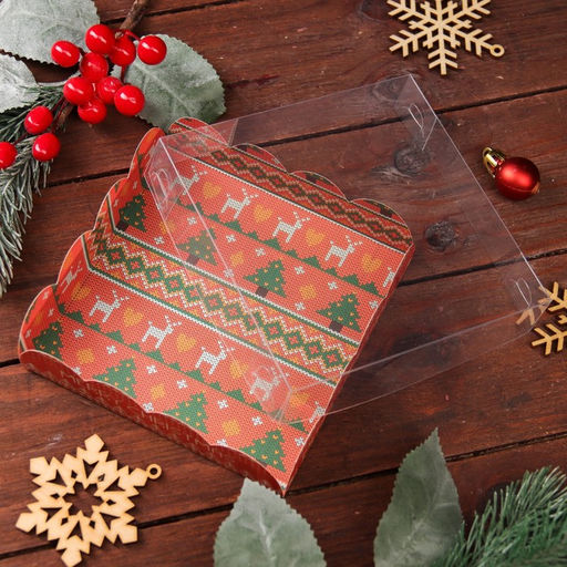 Цена за 5 шт. Коробка для печенья, «Скандинавия», 12×12×3 см