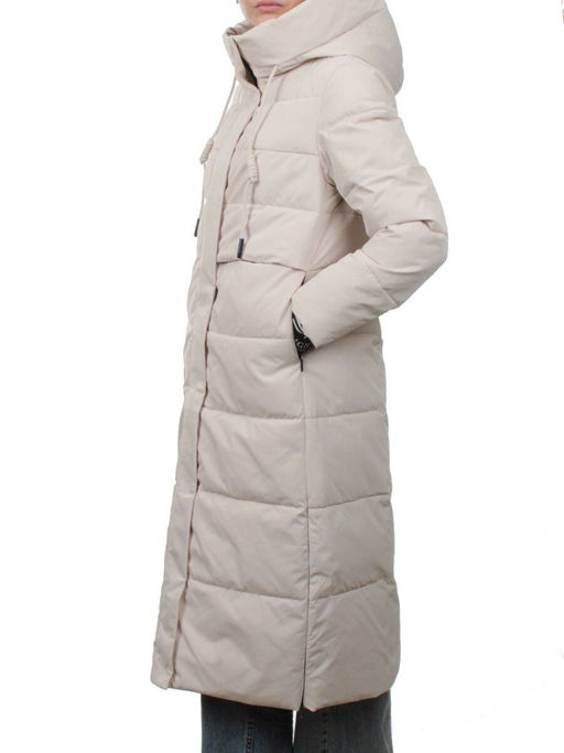 753 LT. BEIGE Пальто зимнее женское (170 гр. холлофайбер) - Фабричный китай фото 5