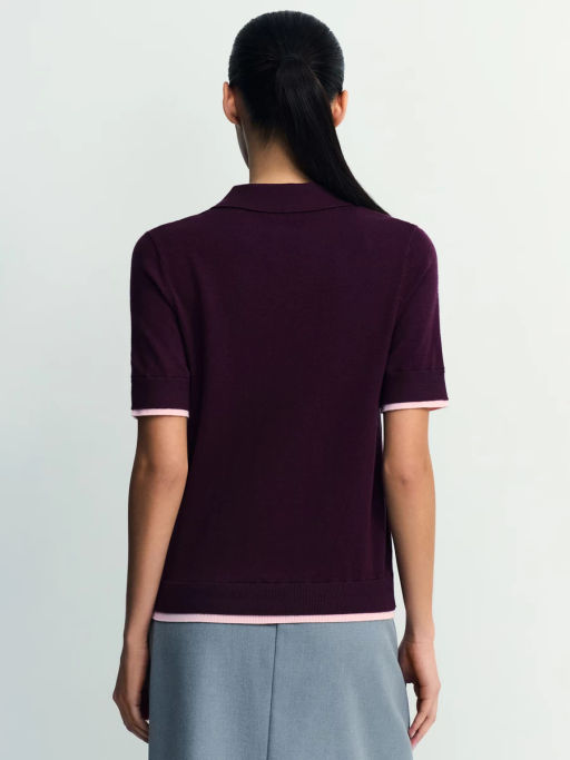 Джемпер поло из вискозы с короткими рукавами / Zarina фото 5