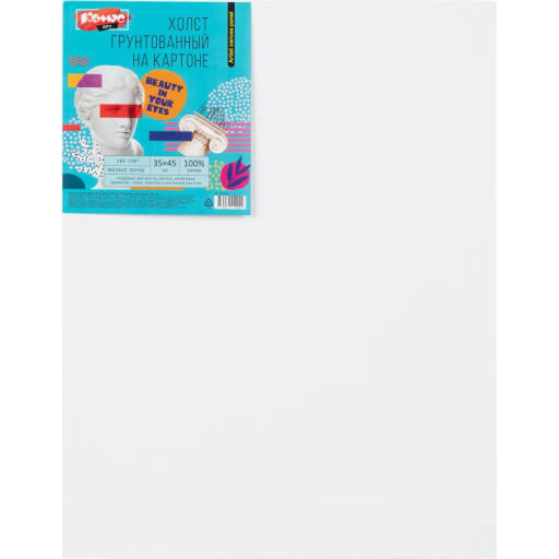 Холст на картоне Комус Студия 35х45см,100% хлопок,мелкое зерно,280г/м2