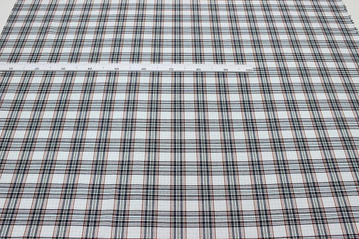 Пестрядь Клетка цв.мятный/белый/чернильный, ш.1.5м, хлопок-100%, 140гр/м.кв - Купава фото 3