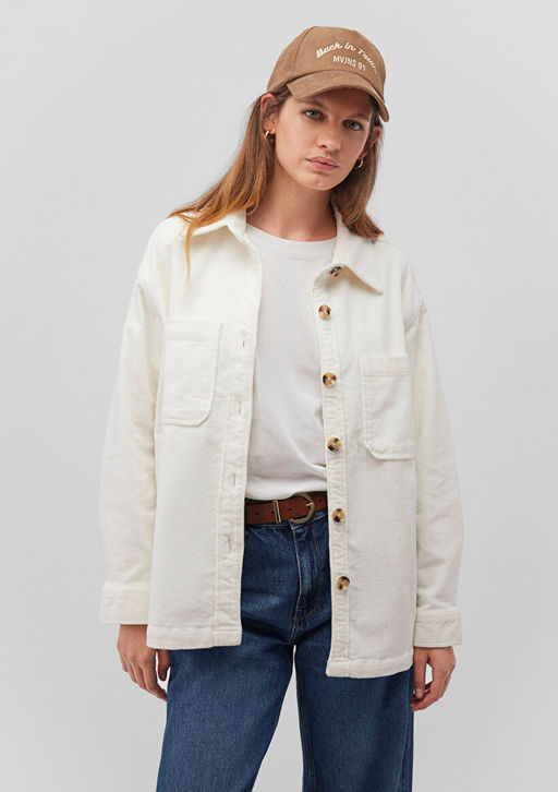 Beyaz Kadife Gomlek - Mavi фото 3