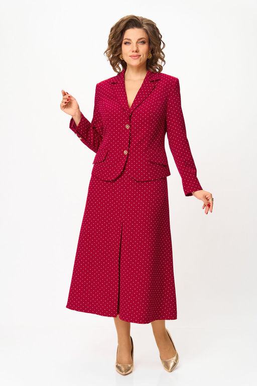 Костюм Svetlana Style 2140 бордовый+горох