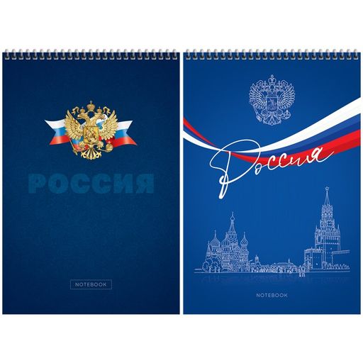 Блокнот А4 80л. на гребне "Россия" ("ArtSpace", Б4к80гр_46857) твердая подложка