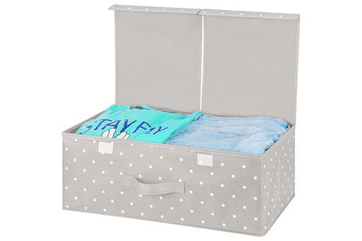 Короб складной для хранения 50*30*20 см Серый горошек + 2 крышки на липучке + ручка - Elan gallery фото 8