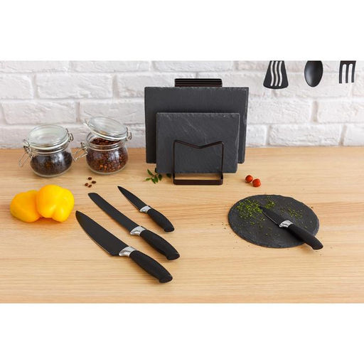 Нож кухонный с антиналипающим покрытием Доляна Супер-блэк, лезвие 9 см, цвет чёрный  фото 5