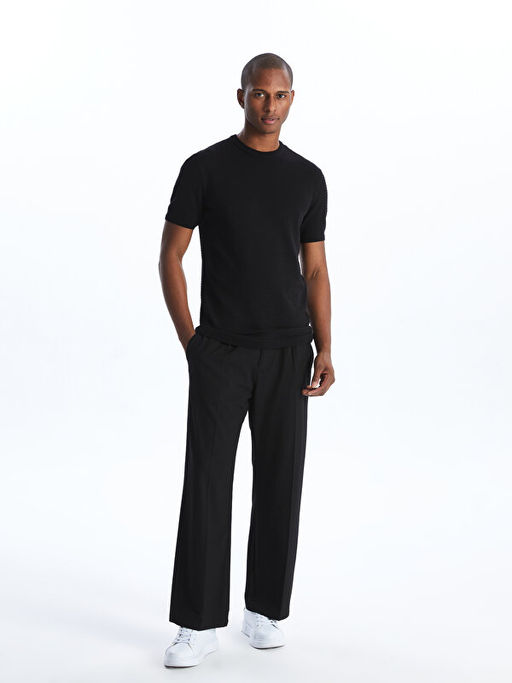 Bisiklet Yaka K?sa Kollu Erkek Triko Kazak