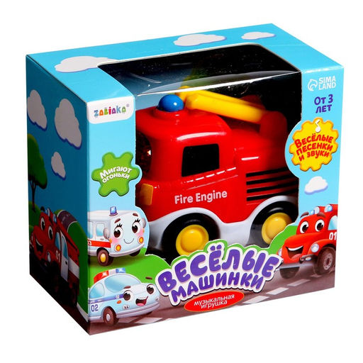 Музыкальная игрушка Пожарная машина, звук, свет, цвет красный - Zabiaka фото 6