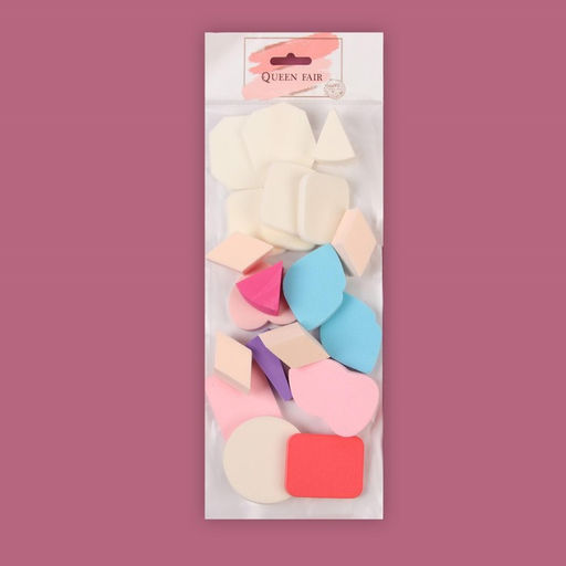 Набор спонжей для макияжа, 20 шт, АССОРТИ, цвет МИКС