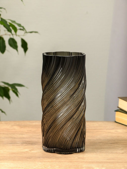 Ваза «Бриджит», 24×11 см, стекло, серая