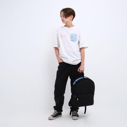 Рюкзак текстильный с печатью на верхней части SO WHAT, 38х29х11 см, черный - Nazamok фото 13