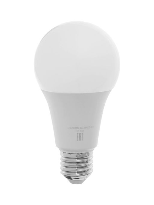 Лампа светодиодная Включай, А65, 20 Вт, E27, 1900 Лм, 6500K, IP20, свечение холодное белое, матовое