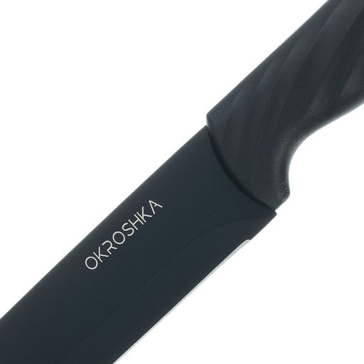 Нож филейный OKROSHKA КРУТОН,черное лезвие,19,8 см OK912P-B-FL