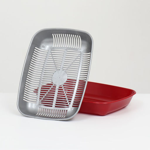 Туалет округлый с сеткой 33,5 х 25 х 6 см, серый/бордовый - Simaland фото 4