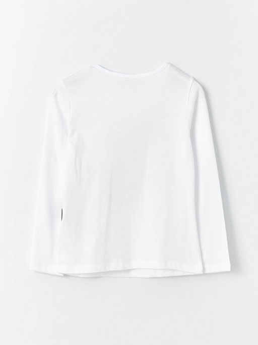 Bisiklet Yaka Bask?l? Uzun Kollu K?z ?ocuk Ti??rt - Waikiki фото 3