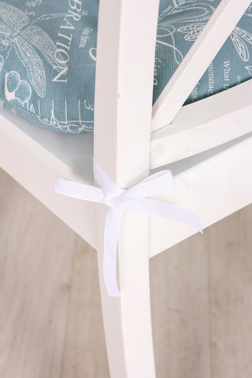 Подушка на стул 40х40см Bio-Line круглая с 4 завязками, 4 точки рогожка. PRKR4