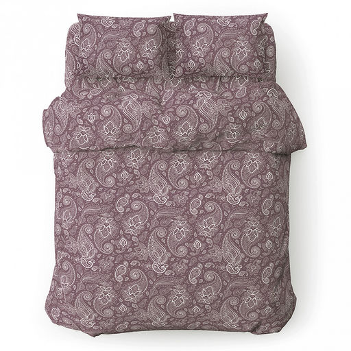 Постельное белье, комплект 1,5 спальный Восточные огурцы, коричневый, 4 предмета: пододеяльник 145х215см, простыня классическая 150х220см, 2 наволочки 70х70см с клапаном-запахом, бязь Комфорт 121г/м2, хлопок 100%, упаковка классическая ПВХ 32х4 - Домашняя Мода фото 3