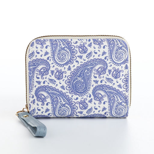 Кошелёк женский на молнии с ремешком, голубой