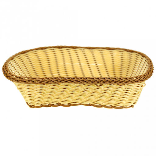 Корзина-сухарница плетеная Кофе с молоком 32х23см h8,5см, полипропилен, форма прямоугольная (Китай) - Домашняя мода фото 2