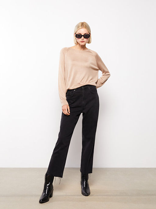 Bisiklet Yaka D?z Uzun Kollu Kad?n Triko Kazak - Waikiki фото 2