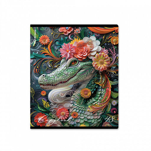 Цена за 5 шт. Тетрадь общая ученическая ErichKrause Flower Animals, 48 листов, выборочный УФ-лак, клетка_MIX-PACK  фото 5