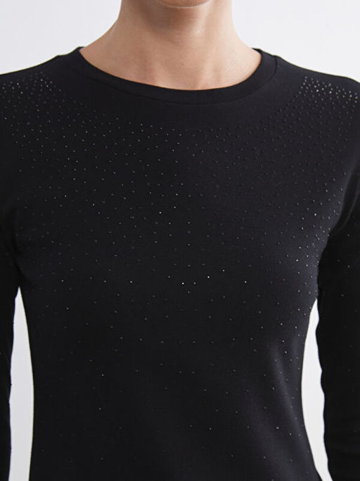 Bisiklet Yaka Ta?l? Kad?n Ti??rt