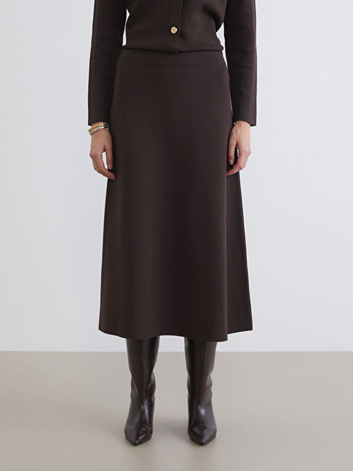 Beli Lastikli A Kesim Triko Etek