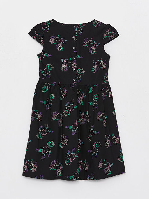 Bisiklet Yaka Desenli K?sa Kollu K?z ?ocuk Elbise - Waikiki фото 2