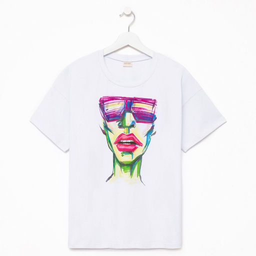 Футболка женская MINAKU Girl, белая, размер 50