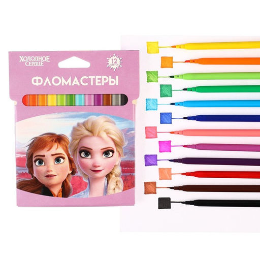 Фломастеры Холодное сердце, 12 цветов, вентилируемый колпачок - Disney фото 7