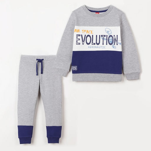 CRB wear / CSKB 90002-11-259 Комплект для мальчика (джемпер, брюки), светло-серый меланж/Ex.Cherubino  фото 2