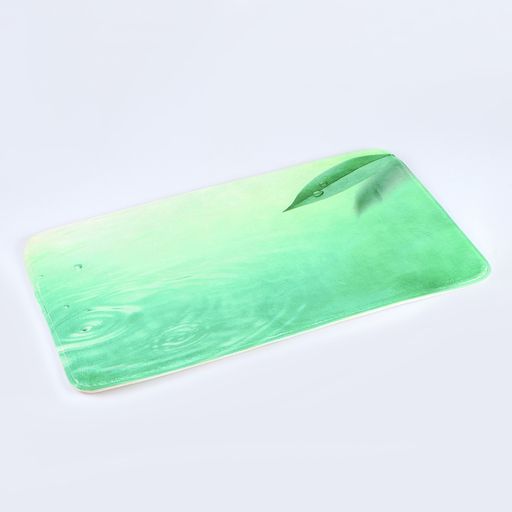 Набор ковриков для ванны и туалета Доляна «Флора», 2 шт: 38×43, 45×74 см, цвет зелёный