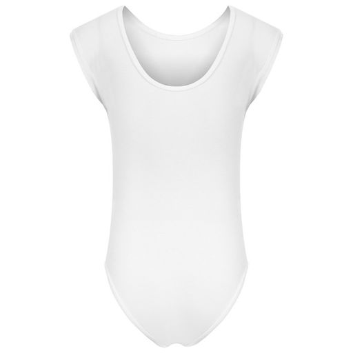 Купальник гимнастический Grace Dance, с укороченным рукавом, вырез лодочка, р. 32, цвет белый  фото 10