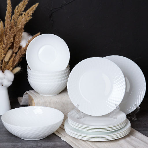 Столовый набор 19 предметов фактурный белый / WV19AT/8575685(WHITE) /уп 2/ - Галеонтрейд фото 2